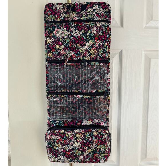 Vera Bradley Black & Pink Floral Packable Travel Cosmetic Hanging Case - Picture 2 of 10
